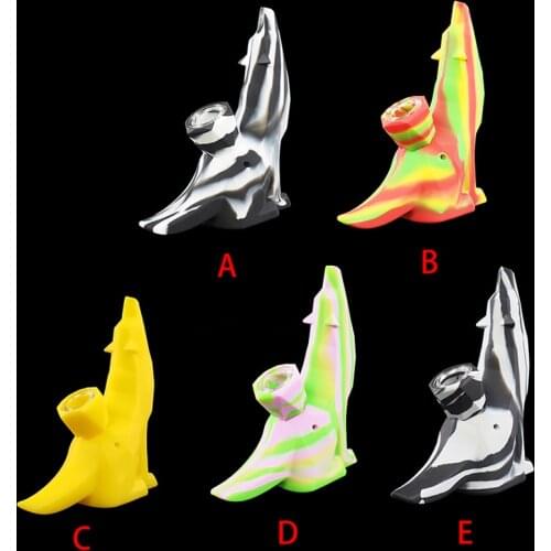 Silicone smoking pipe Portable hand pipe with glass pipes Wolf shape pipe for smoking silicone Tobacco Pipe