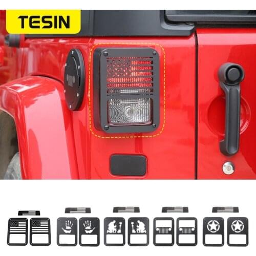 TESIN Car Tail Light Lamp & Rear High Brake Light Lamp Protection Decoration Cover for Jeep Wrangler 2007-2017 Car Accessories