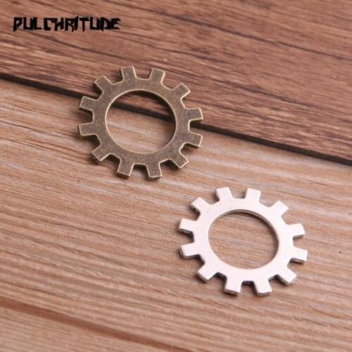 10PCS 25mm Two Color Metal Alloy Machinery Gear Pendant Jewelry Charm Jewelry Gear Findings