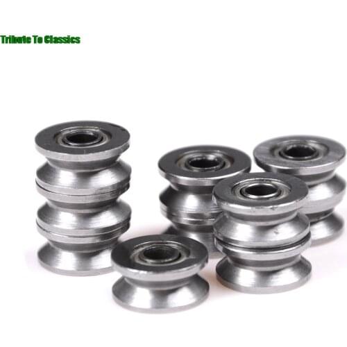 10pcs V624ZZ V Groove Roller Wheel Small Ball Bearings Pulley Wheels Bearing Wire Track Guide 4x13x6mm