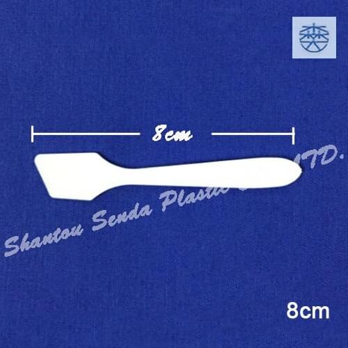 100pcs/lot free shipping plastic cosmetic tool,flat cream spoon,mini scoop,80mm PP cosmetic spatulas