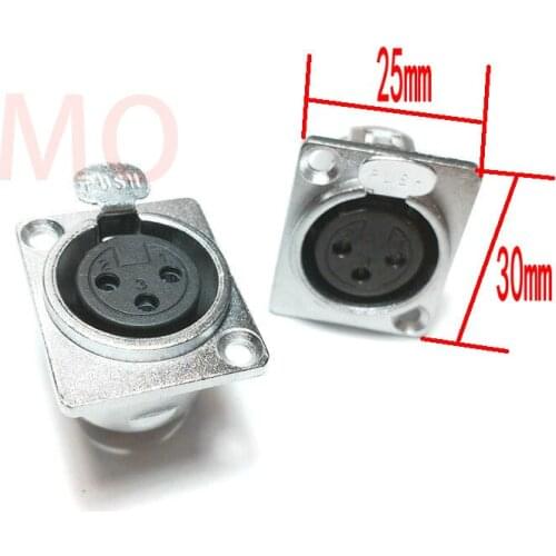 200pcs 3pin XLR Female Chassis Mounted Socket panel Microphone adapter