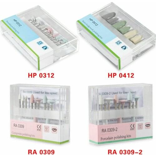 4 Types Dental Lab Composite Polishing Kit RA /HP 2.35MM Burs Drills Polisher Mixed Teeth Dental Tool