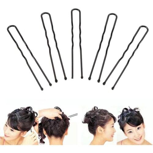50pcs/set Black Hair Waved U-shaped Bobby Pin Barrette Salon Grip Clip Hairpins
