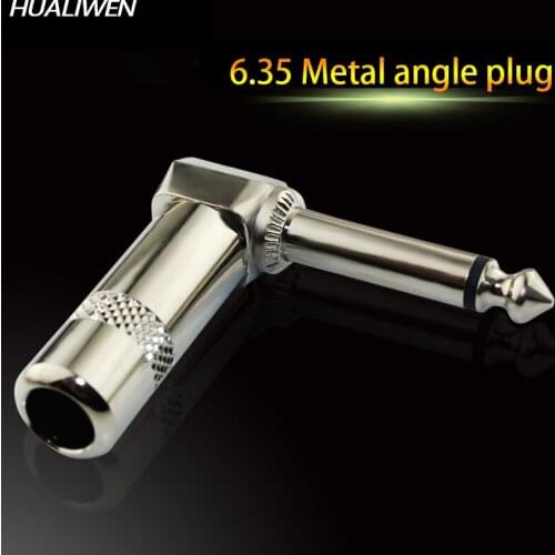 Metal 6.35 Large Two-Core Audio Plug 6.5 Large Three-Core Elbow Microphone Mixer Power Amplifier Plug