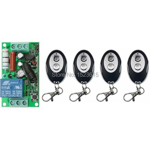 AC220V 1CH 10A Radio Controller RF Wireless Relay Remote Control Switch 315 MHZ 433 MHZ 4 ellipse shape Transmitter +1 Receiver