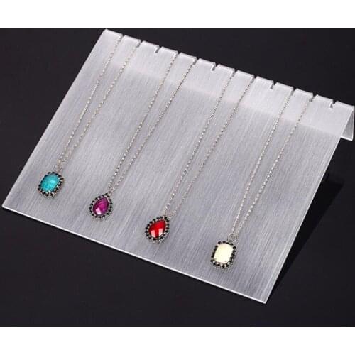 Store Home Gallery Display Jewelry Acrylic 12 Slots Necklace Tray Organizer Pad Showcase
