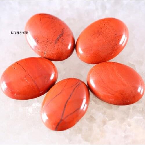 18x25MM&15x20MM CAB Cabochon 5Pcs Oval Natural Stone Bead For Making Necklace Bracelet Earrings Red Jaspe K567