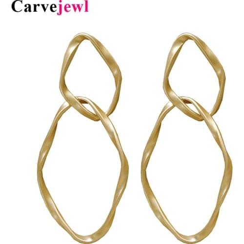 Carvejewl New metal Brinco geometrical irregular earrings for Womens perforation delicate earrings Suitable for ladies jewelry