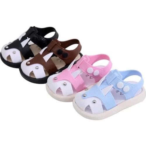 Children Kids Chic Sandals Chic Shoes Boys Girls Closed Toe Capped Hollow Out Summer Beach Sandals Solid Color Casual Sneakers