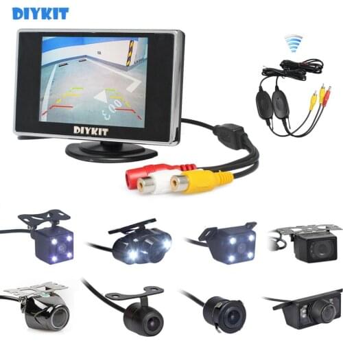 DIYKIT Wireless 3.5“ Car Rearview Monitor Auto Parking Vedio + LED Night Vision Backup Reverse Rear View Car Camera