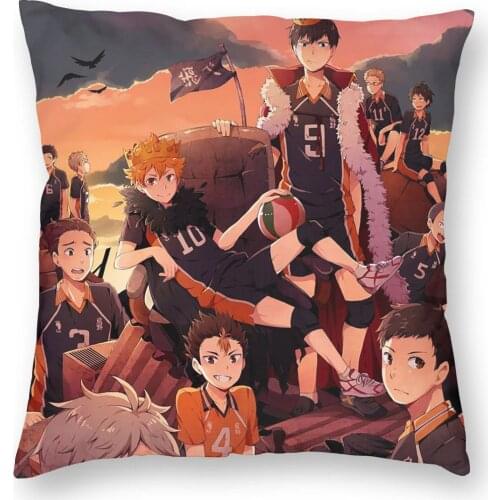 Haikyuu Pillowcase Home Decor Kuroo Bokuto Oya Volleyball Cushions Throw Pillow for Living Room Polyester Double-sided Printing