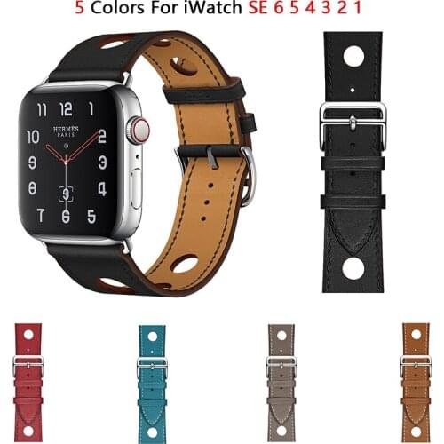 Leather Strap for Apple watch Band 6 38/42mm Sport belt wristband Bracelet for iWatch Bands Series 5 4 3 SE 40mm 44mm Watchband