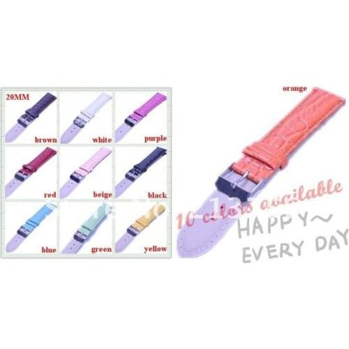 Best price----Wholesale Lots 40pcs 20mm leather imitation Bamboo grain Watch Bands colourful 10 colour available -31223