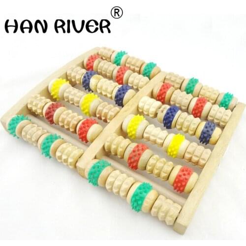 Easy carry foot massager natural woodiness environmental foot massager Roller foot massage barbed apron foot massager