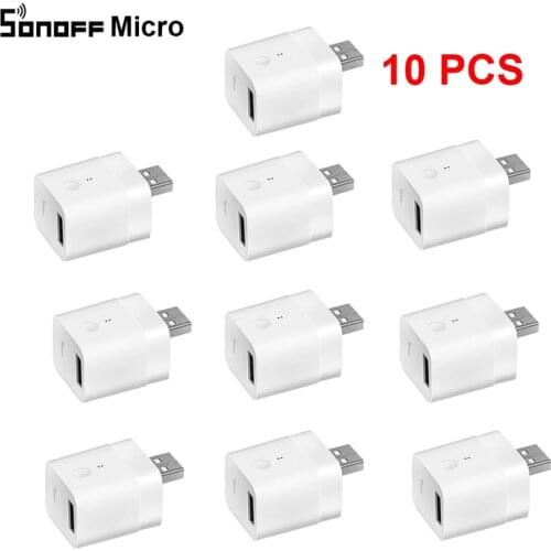 1/2/3/4/5/6/8/10 PCS SONOFF Micro - 5V Mini USB Adaptor Switch Wifi USB Power Adaptor Smart Home eWeLink APP Google Home Alexa