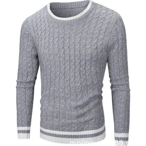 Men 2021 Autumn Winter Casual Warm Sweater Pullovers Men Fashion Woolen Knit Sweater Basic Menswear Jumpers