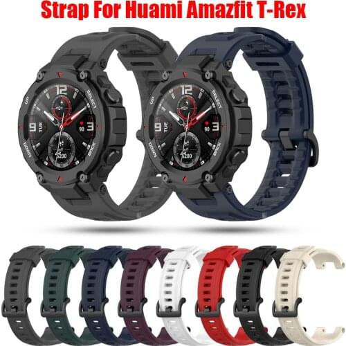 Soft Silicone Bracelet Strap for Huami Amazfit T-REX Sport Strap Replacement Watchband for Xiaomi Huami Amazfit T rex Pro Correa