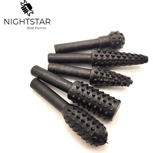 Binoax 5Pcs Rotary Rasp HSS Grinding Head Power Tool Woodworking Cutter Drill Bits Rotary Craft Files Shank 1/4