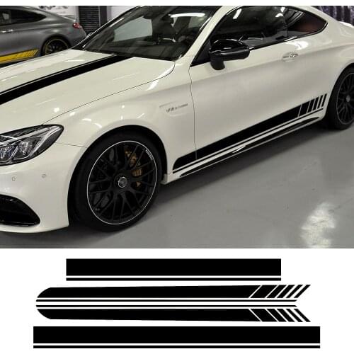 Edition 1 Side Skirt Hood Roof Racing Stripe Decal Sticker for Mercedes Benz C63 Coupe W205 Carbon Fiber Vinyl AMG C200 C43 C250