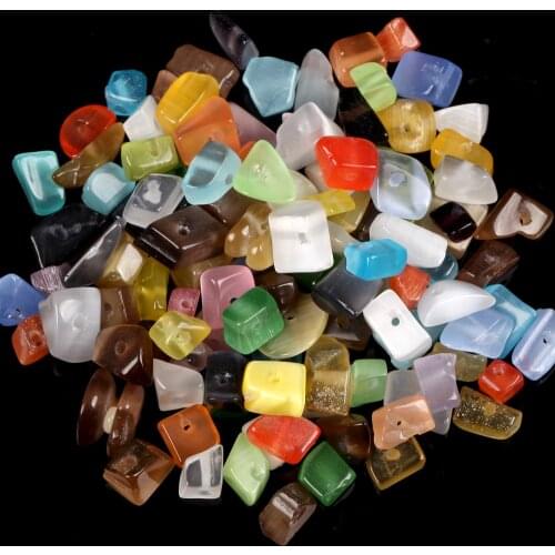 Natural Colorful Cat Eye Gravel Shape Opal Irregular Stone For Jewelry Making 15 Inches Bracelet Necklace Decoration Loose Beads