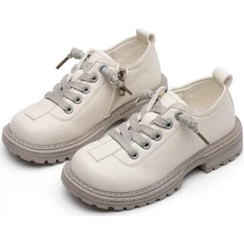New Boys Leather Shoes British Style School Performance Kids Wedding Party Shoes White Black Casual Children Moccasins Shoes