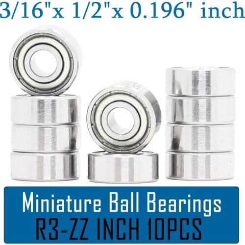 R3ZZ Bearing ABEC-1 (10PCS) 3/16"x1/2"x0.196" inch Miniature R3 ZZ Ball Bearings R3Z For RC Models