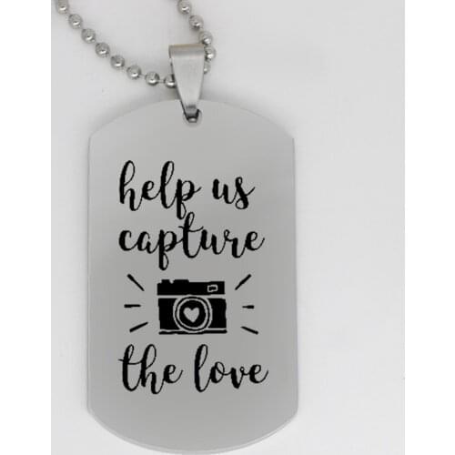 Ufine jewelry Photographer gift pendant army card help us capture the love camera stainless steel Customed necklace N4088