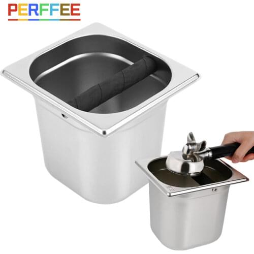 Anti Slip Coffee Grind Dump Bin Stainless Steel Coffee Knock Box Household Coffee Tools Cafe Accessories Espresso Residue Box