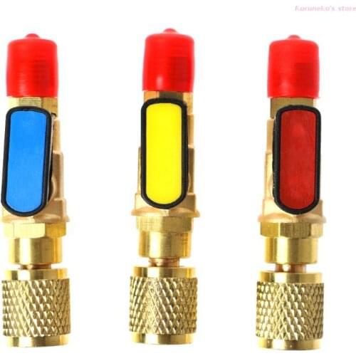 83XC 1/4" Male to 1/4" Female SAE Straight Ball Valve AC Charging For R22 Refrigerant