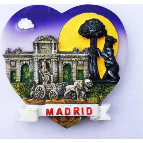 QIQIPP Madrid, Spain, heart-shaped tourist souvenirs magnetic refrigerator creative collection gift