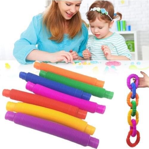 4PCS Extendable Color Telescopic Tube Decompression Toys for Adults Kids Mini Pop Tubes Sensory Toys