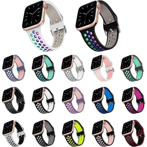 Strap for Apple Watch strap 44mm 40mm 38mm 42mm Smart Watch breathable silicone band bracelet strap For iWatch serie 3 4 5 SE 6