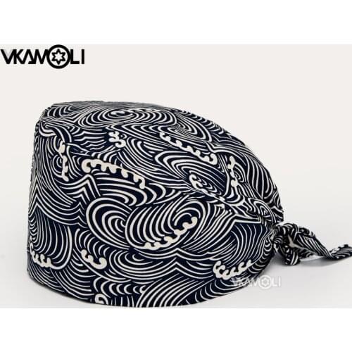 Cloud printing man and womens Scrubs Caps Pet Grooming Agency Work Scrubs Breathable Lab Hat sgorro enfermera nursing cap