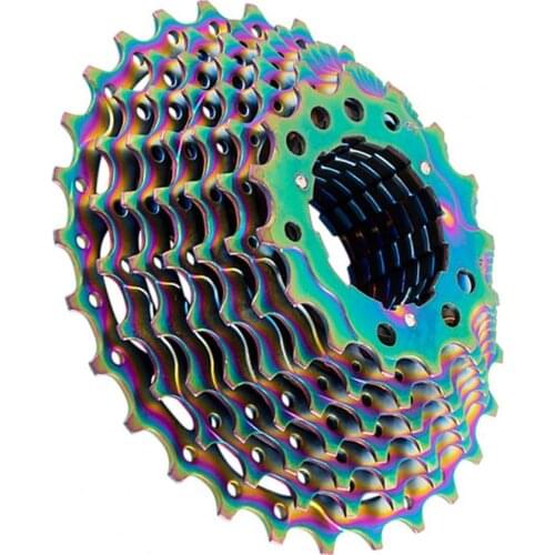 Folding road bike bicycle flywheel 9S speed 28T electroplating colorful ultra-light truck rear gear cassete peças de bicicleta