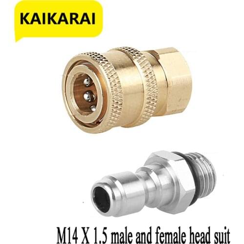 Nozzle Connectors, 1/4 Quick Connector Pressure Washer Fittings M14 Male Threaded Brass Garden Hose Tap Connector AdaptorTools