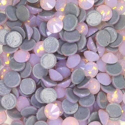Ss3-ss30 Pink Opal Crystal Nail Art hotfix Rhinestone decorations 3D Flatback Glass Hot Fix Rhinestones for Garment