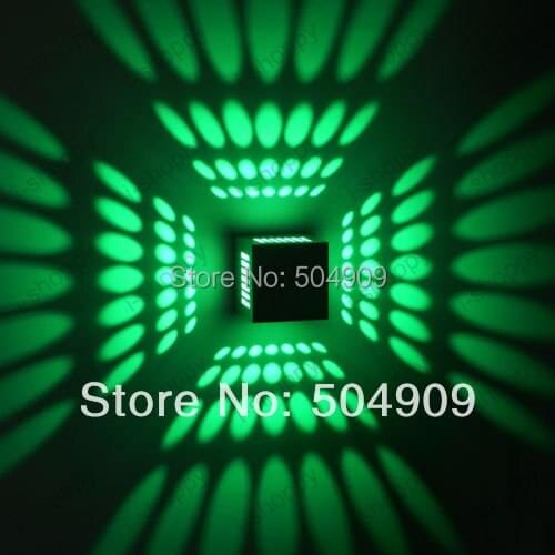Green Cube Box 3W High Power LED Wall light Porch Studio Hotel Lobby Stairs Modern Decor Decking Fixture Lamp Background Bulb