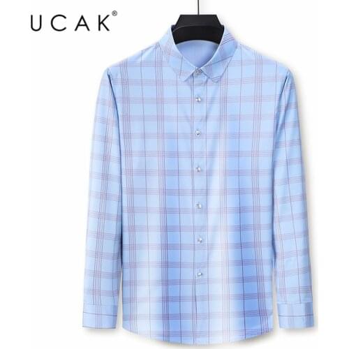 UCAK Brand Long Sleeve Shirts Men Clothing Turn-down Collar Streetwear Shirt Pull Homme 2020 Spring Autumn New Clothes U6095
