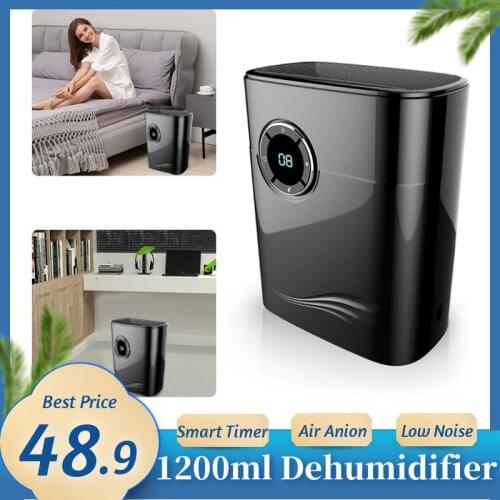 Household Electric Smart Dehumidifier Moisture Absorber Mute 1200ml Smart Timer Minus-Ion Anion Air Purifier Air Dryer for Home