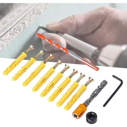 12Pcs Expansion Screws Kit Hard Alloy Tube Pipe Self Tapping Wall Expansion Anchors Plugs Kit for Drywall Wallboard Concrete