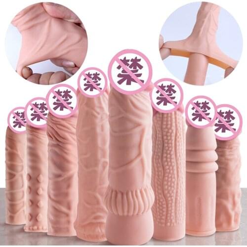 Adult Sex Toy Shop Penis Vibrating Condoms Enlargement Men Reusable Cock Condom Full Cover Penis Sleeve Sex Toys For Couples