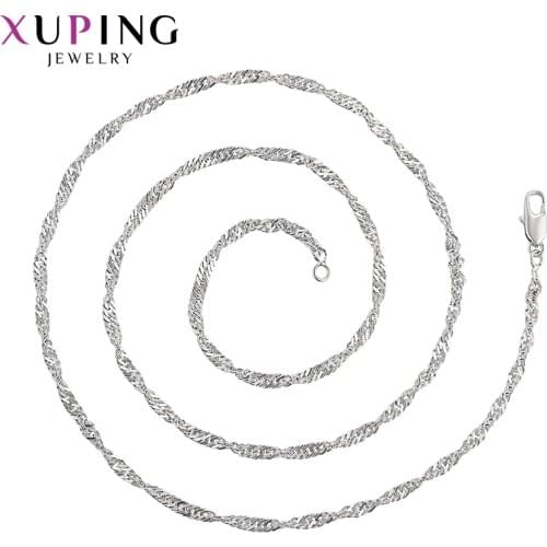 Xuping for Women Elegant Jewelry Long Necklace Rose Gold-color Plated Necklace Beautiful Gifts 45245