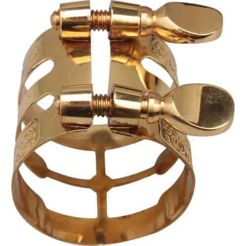 Yibuy ALTO Nickel Plated Sax Saxophone Mouthpiece Ligature Wonderful Flexibility