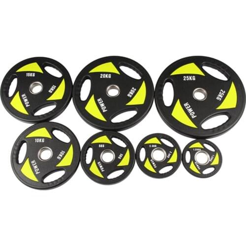 Factory Specials PU Barbell Piece Three-hole Hand Grasp Hole Bell Piece Gym Barbell Piece Custom Wholesale Dumbbell Barbell