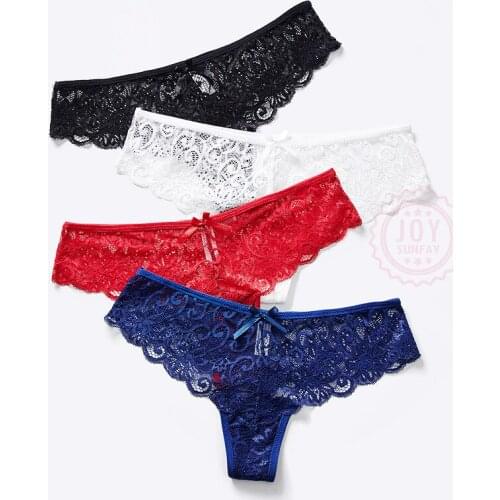 Sexy Lace Thong Women G-String Panties 6 Solid Color Underwear Knickers Low-Rise Lady Lingerie Soft T-Back Panty Japan Style