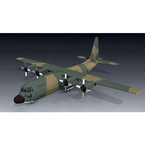 1:50 Extended C-130H Hercules DIY 3D Paper Card Model Building Set Educational Toys Military Model Construction Toy