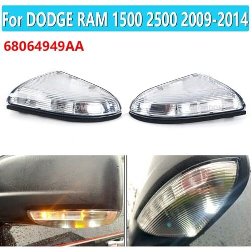 1Pair For 09-14 Dodge Ram 1500 2500 Switchback LED Side Mirror Marker Lamps White LED Parking Light Amber LED Turn Signal Light