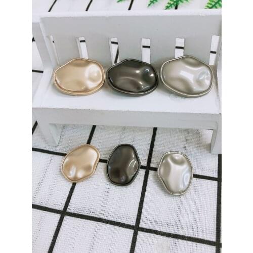 10pcs/lot fashion decorative buttons high quality Irregular plane gold buttons for shirt overcoat sewing accessory DIY