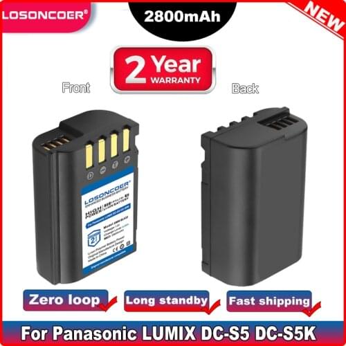 LOSONCOER DMW-BLK22 DMWBLK22 BLK22 2800mAh Battery for Panasonic LUMIX DC-S5 DC-S5K GH5